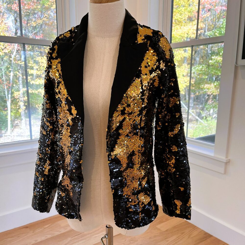 Revolution Black & Gold Sequin Blazer